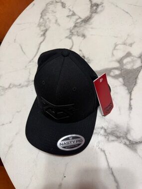 Nasty Pig Black Raised Logo Flat Brim Cap
